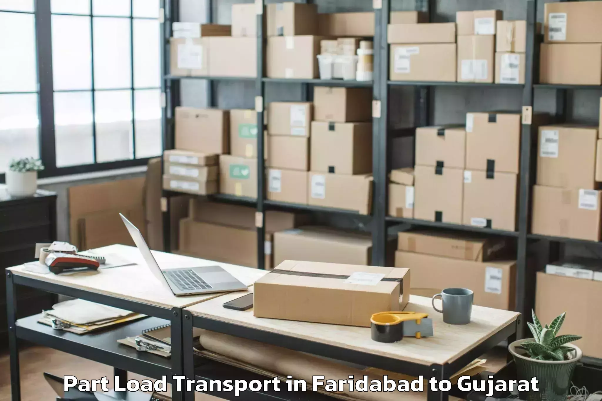 Reliable Faridabad to Savarkundla Part Load Transport